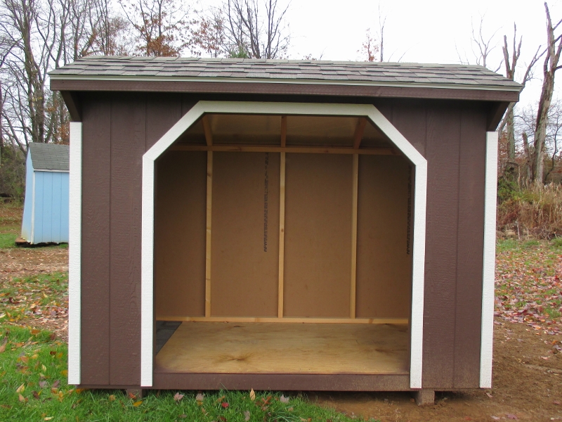 4x8 Firewood Shed, Charcoal Brown siding, White trim, Weatherwood roof, listed at $950, DISPLAY MODEL $905 Chester Springs